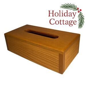 Vintage Solid Wood Tissue Box Cover – Mid-Century Style – Handcrafted Joinery
